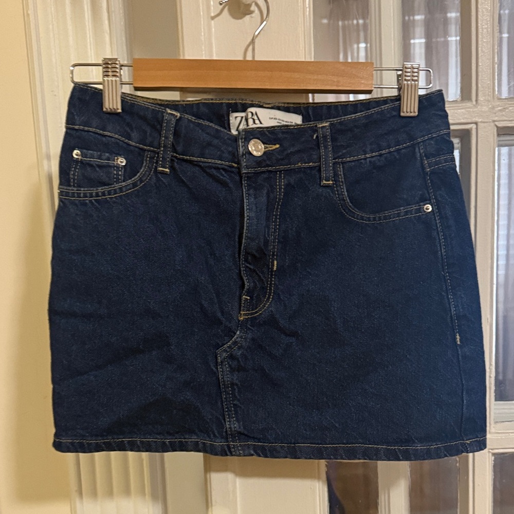 Zara Indigo Denim Mini Skirt